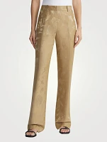 Gates Eco Flora Jacquard Straight-Leg Trousers