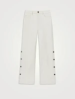 Wyckoff Button-Trimmed Wide-Leg Jeans