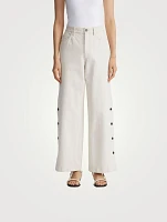 Wyckoff Button-Trimmed Wide-Leg Jeans