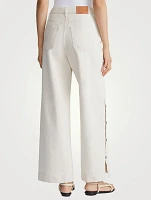 Wyckoff Button-Trimmed Wide-Leg Jeans