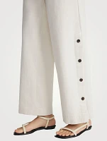 Wyckoff Button-Trimmed Wide-Leg Jeans