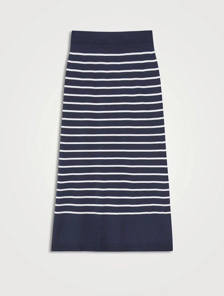 Midi Skirt Stripe Print