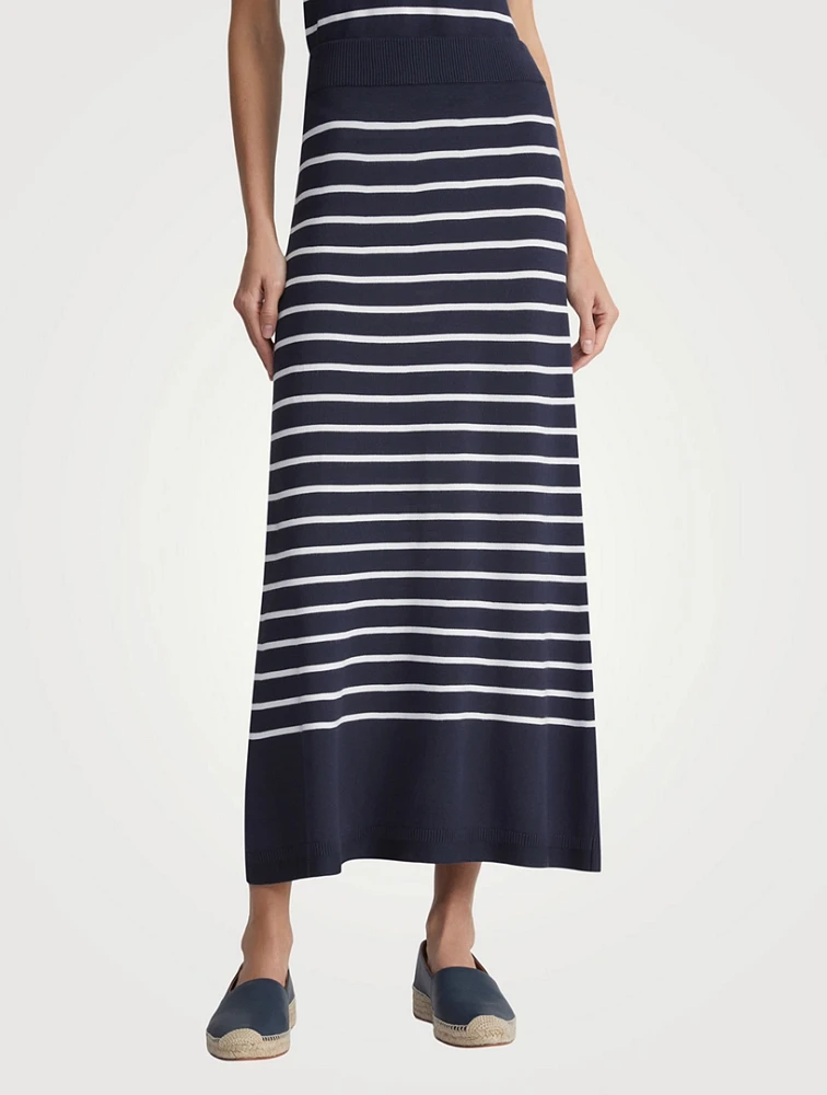 Midi Skirt Stripe Print