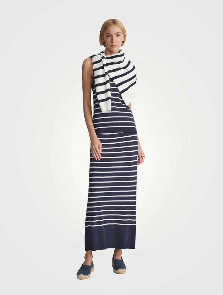 Midi Skirt Stripe Print