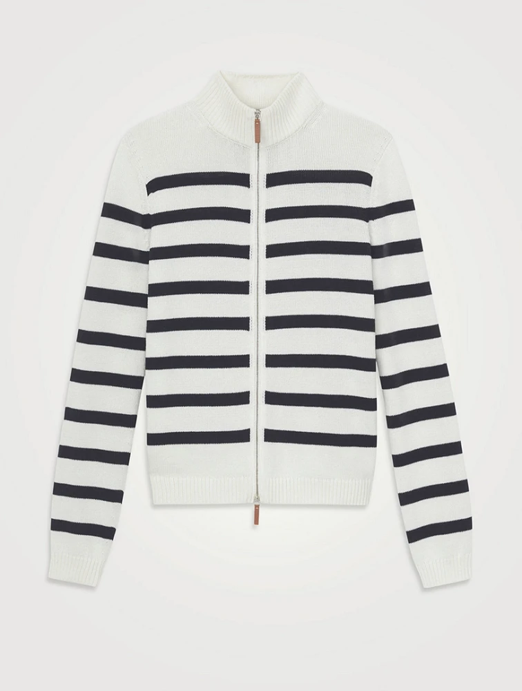 Stripe Jacquard Cardigan