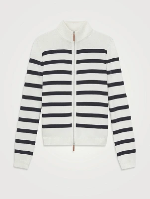 Stripe Jacquard Cardigan