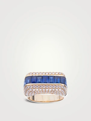 Empress 18K Gold Ring With Precious Stone And Diamonds