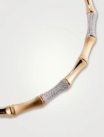 Bamboo 14K Gold Necklace With Diamonds