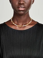 Bamboo 14K Gold Necklace With Diamonds