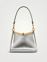 Mini Vela Metallic Leather Shoulder Bag