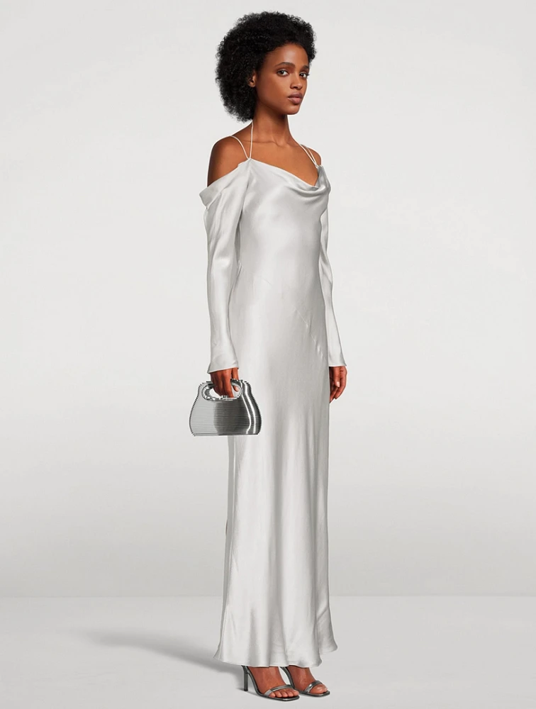 Mimi Metallic Top Handle Bag