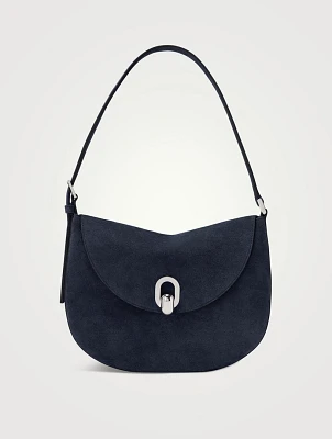 Small Tondo Suede Shoulder Bag