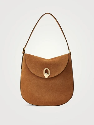 Large Tondo Suede Shoulder Bag