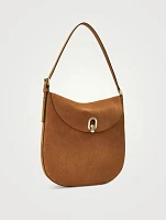 Large Tondo Suede Shoulder Bag