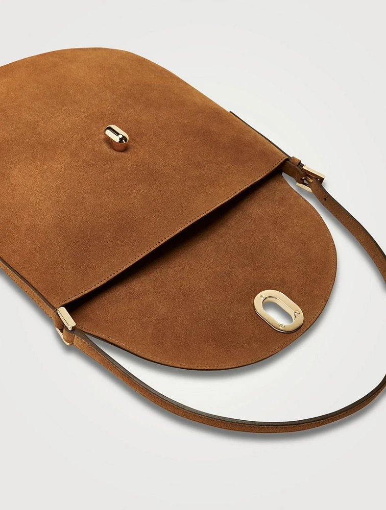 Large Tondo Suede Shoulder Bag