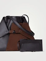 Medium Ai Leather And Suede Shoulder Bag