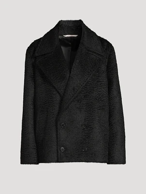 Mohair And Wool Double-Breasted Peacoat
