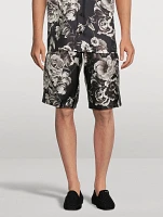 Silk Shorts Floral Print