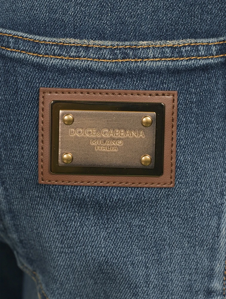 Slim-Fit Jeans With Plaque