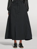 Crinkle Nylon Midi Skirt