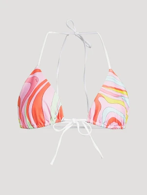 Triangle Bikini Top Marmo Print