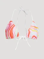 Triangle Bikini Top Marmo Print