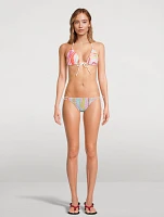 Triangle Bikini Top Marmo Print