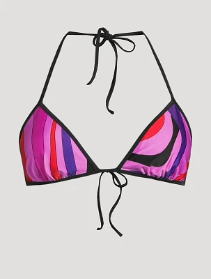 Triangle Bikini Top Marmo Print