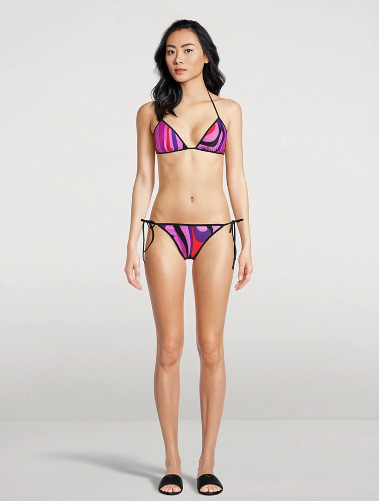 Triangle Bikini Top Marmo Print