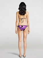 Triangle Bikini Top Marmo Print