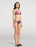 Triangle Bikini Top Marmo Print