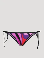 Side-Tie Bikini Bottom Marmo Print
