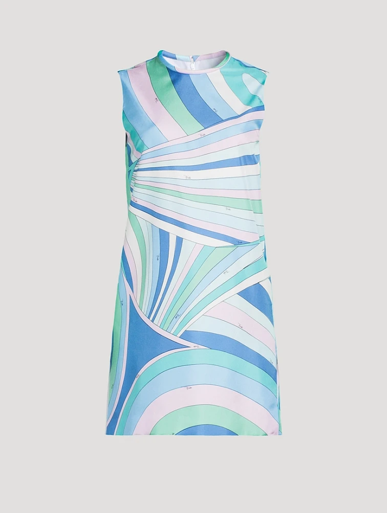 Silk Twill Shift Dress Iride Print