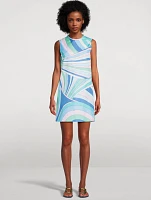 Silk Twill Shift Dress Iride Print