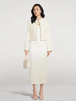 Pearl-Beaded Jacquard Jacket