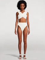 High-Waisted Jacquard Bikini Bottom