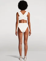 High-Waisted Jacquard Bikini Bottom