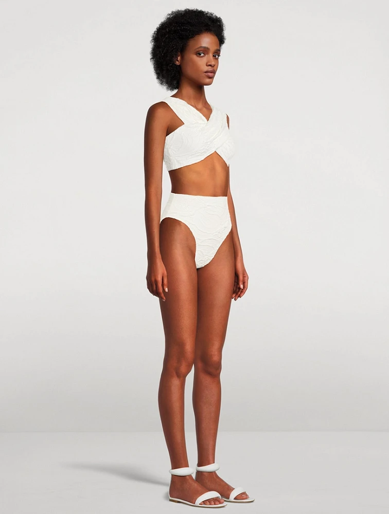 High-Waisted Jacquard Bikini Bottom