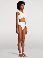 High-Waisted Jacquard Bikini Bottom
