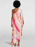 One-Shoulder Maxi Dress Aura Print