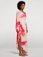 One-Shoulder Maxi Dress Aura Print