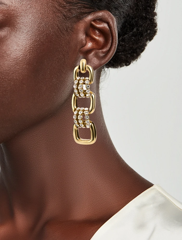 Pavé Link Drop Earrings