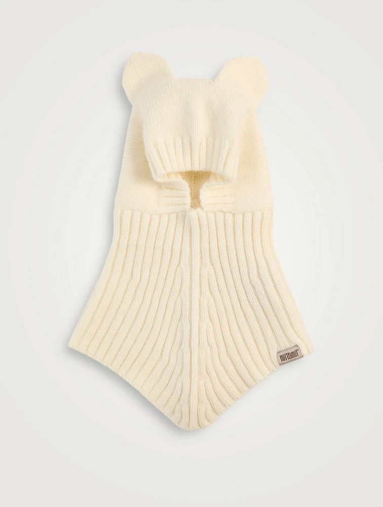 Wool Knit Balaclava With Ears
