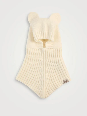 Wool Knit Balaclava With Ears