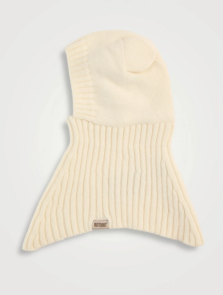 Wool Knit Balaclava With Ears