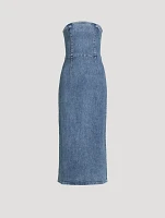 Frenchie Strapless Denim Midi Dress