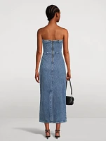 Frenchie Strapless Denim Midi Dress