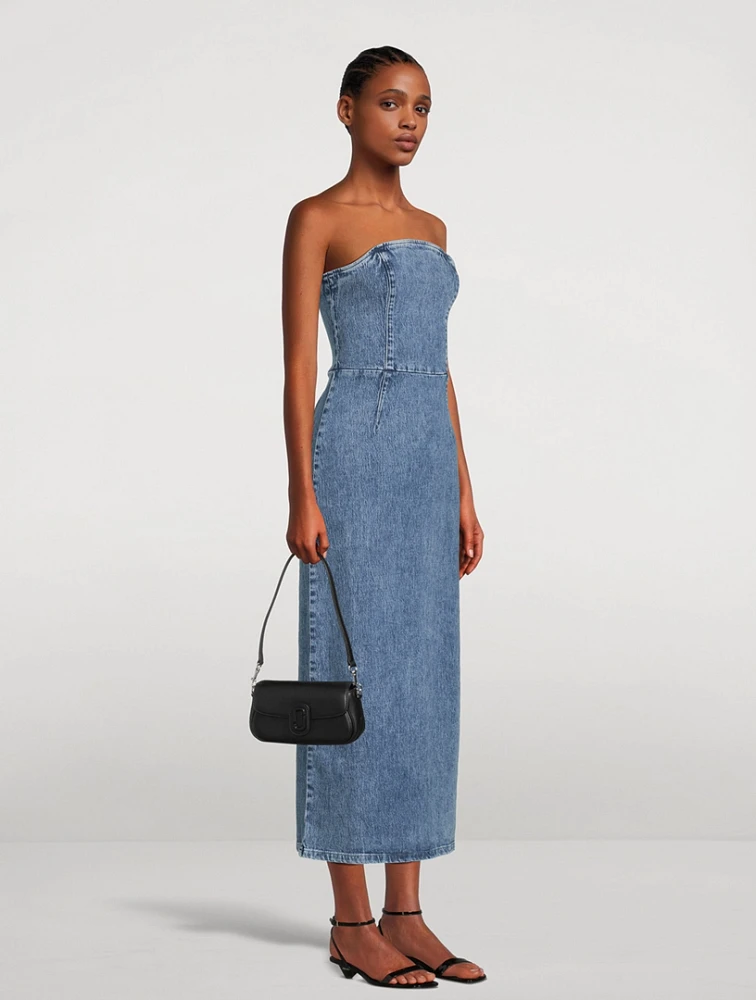 Frenchie Strapless Denim Midi Dress