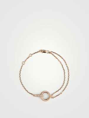 Berbère Module Rose Gold Chain Bracelet With Diamonds