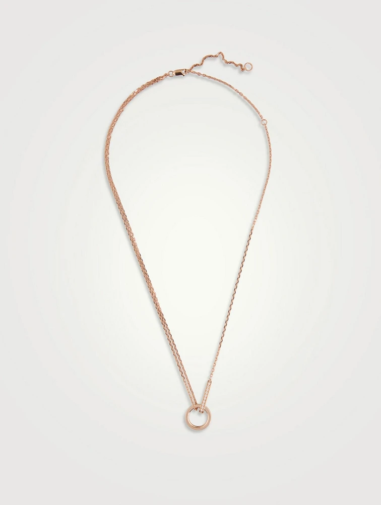 Berbère Module Rose Gold Pendant Necklace With Diamonds